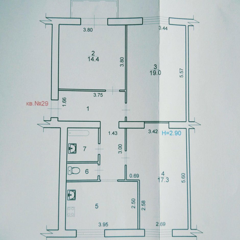 Перепланировка трехкомнатная сталинка