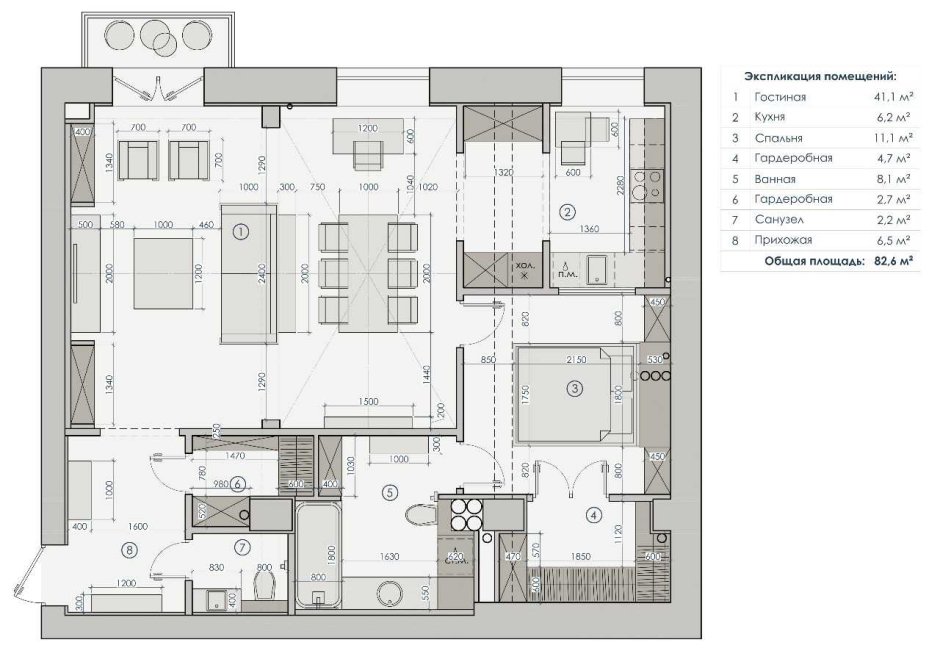 Интерьер трехкомнатной сталинки