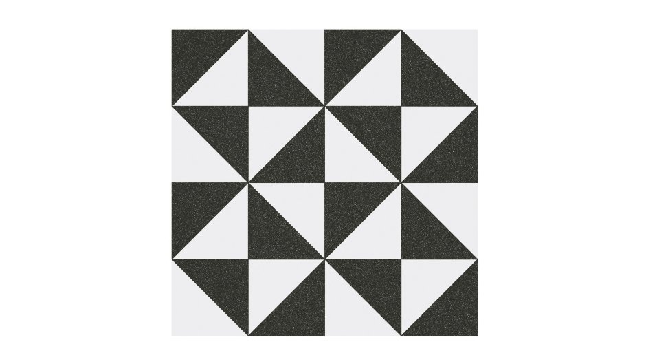 Плитка белая с черными треугольниками