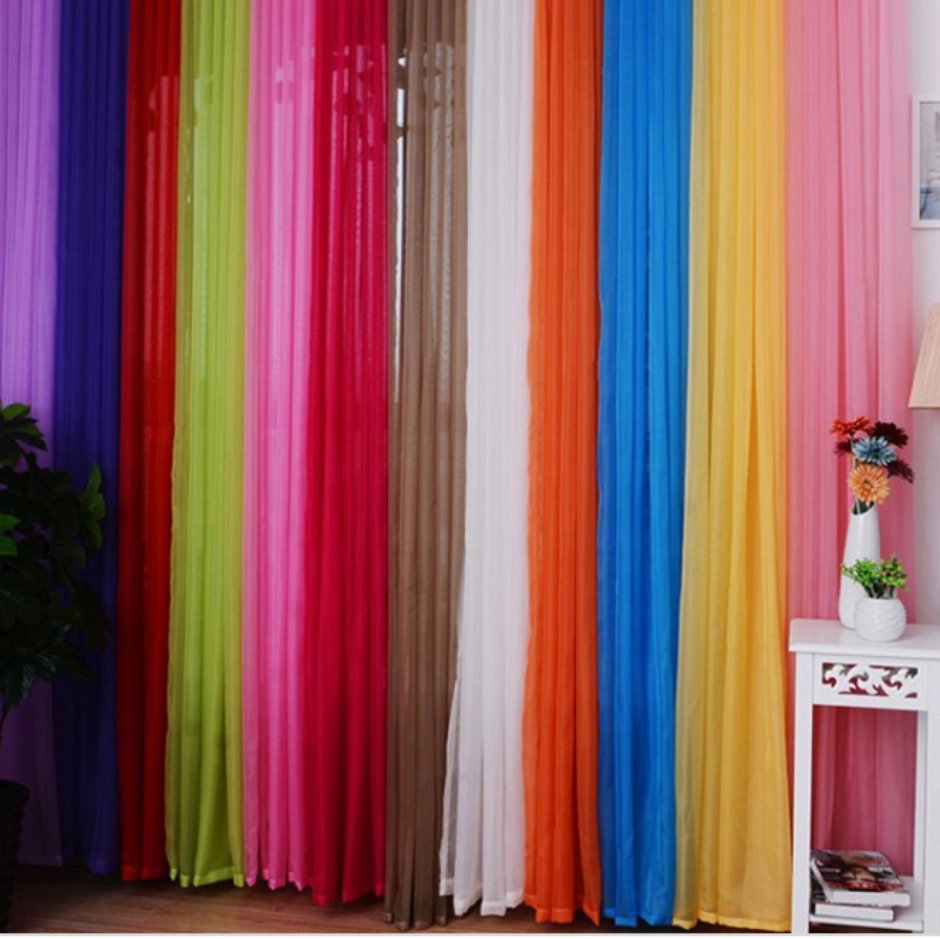 Тюль разноцветная