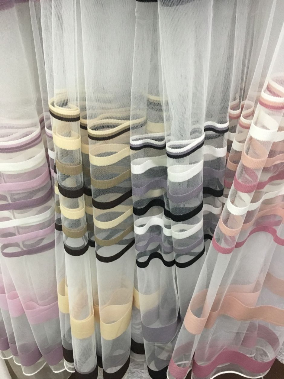 Тюль сетка полосатый рейс