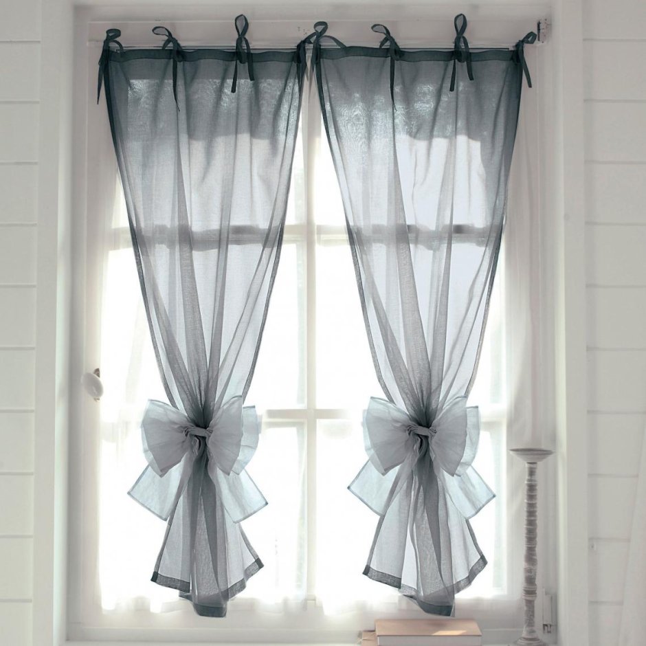 Шторы на кухню с бантиками