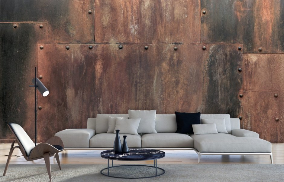 Отделка стен металлом