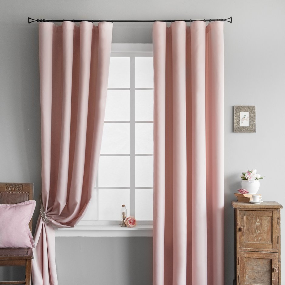 Шторы блэкаут бархатные пыльная роза