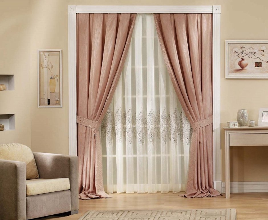 Шторы бежевые