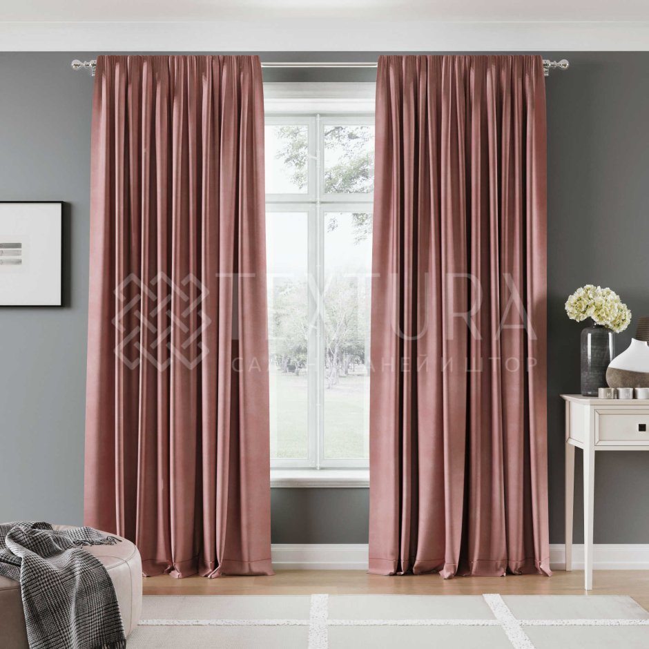 Шторы канвас пыльная роза