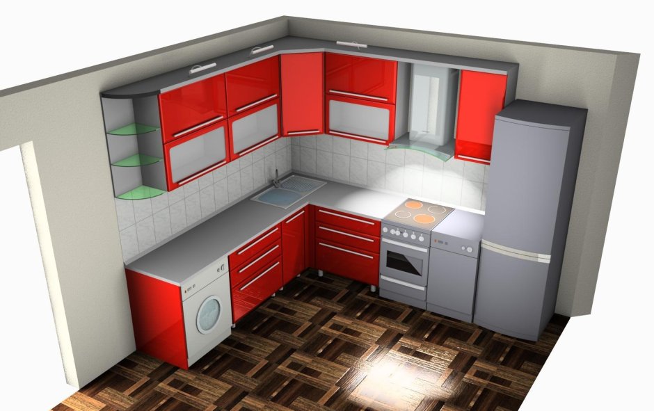 Дизайн кухни сложная геометрия