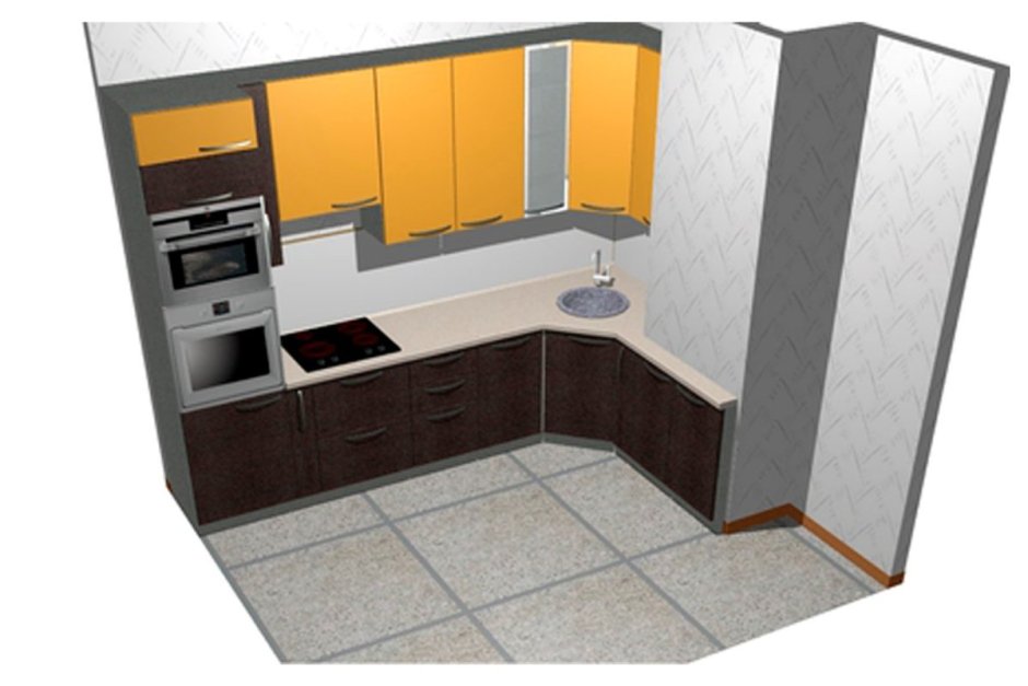 Угловая кухня трапеция
