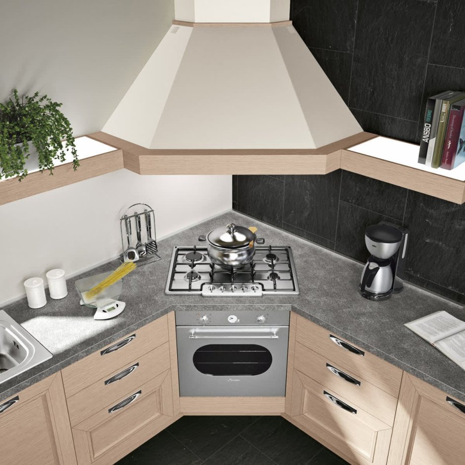 Кухонный гарнитур с мойкой трапеция