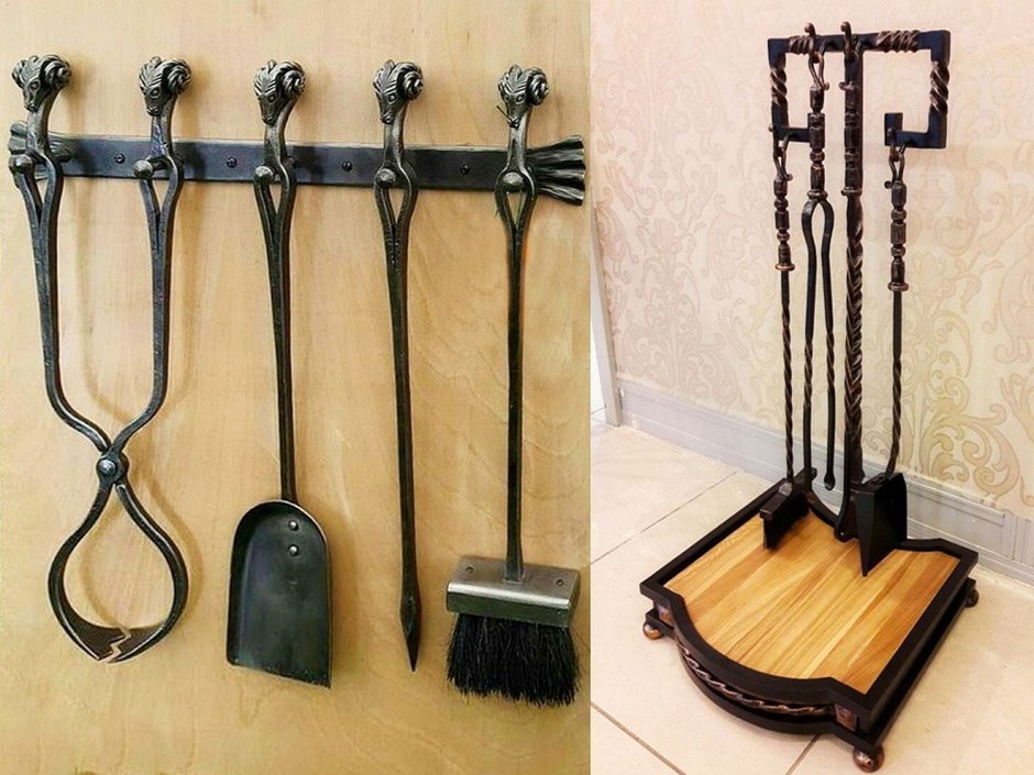 Дровница с каминным набором FWH-05