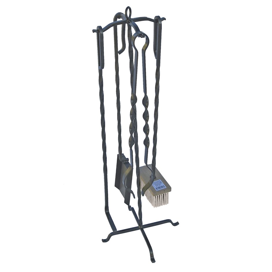 Каминный набор КМС-4 (Кочерга, совок, щетка, щипцы)
