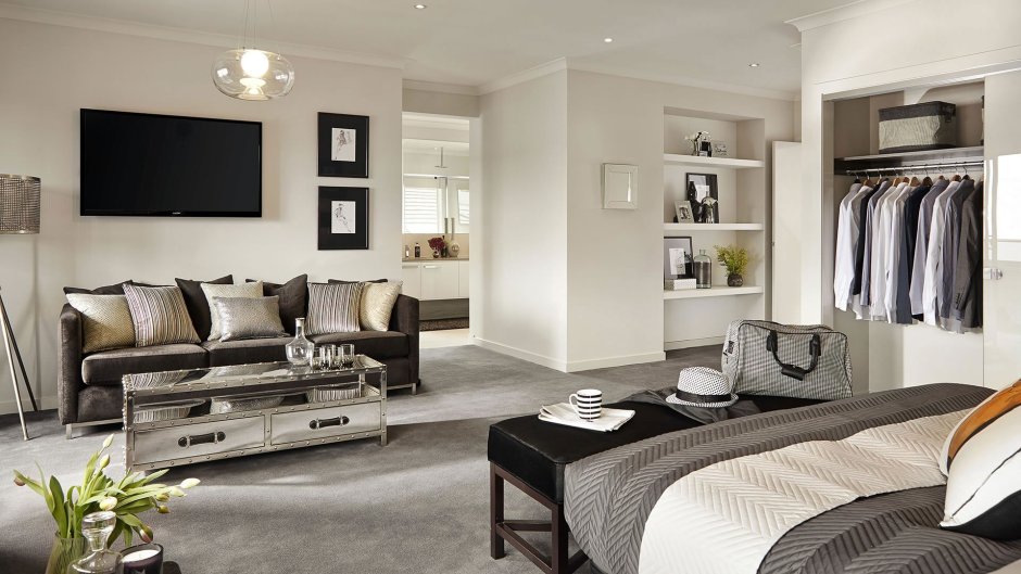 Спальня в сером цвете