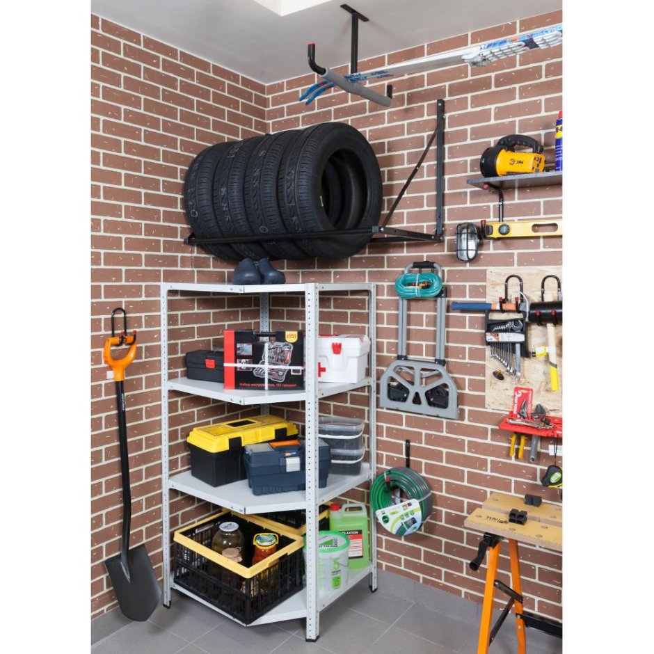 Кронштейн складной для автомобильных колес 104x60x63 см сталь цвет чёрный