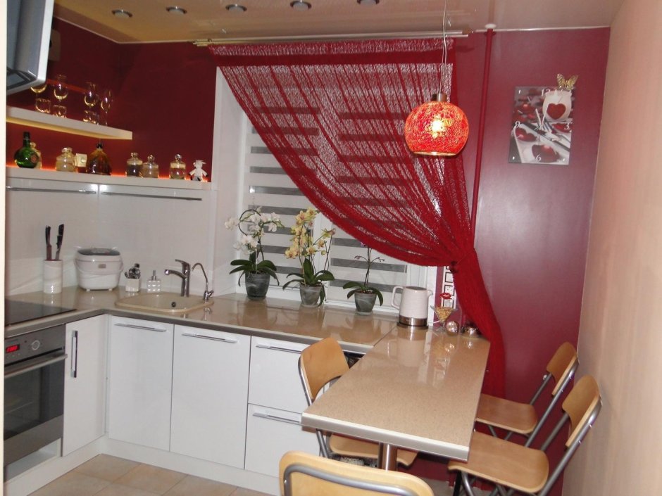 Шторы для маленькой кухни реальные