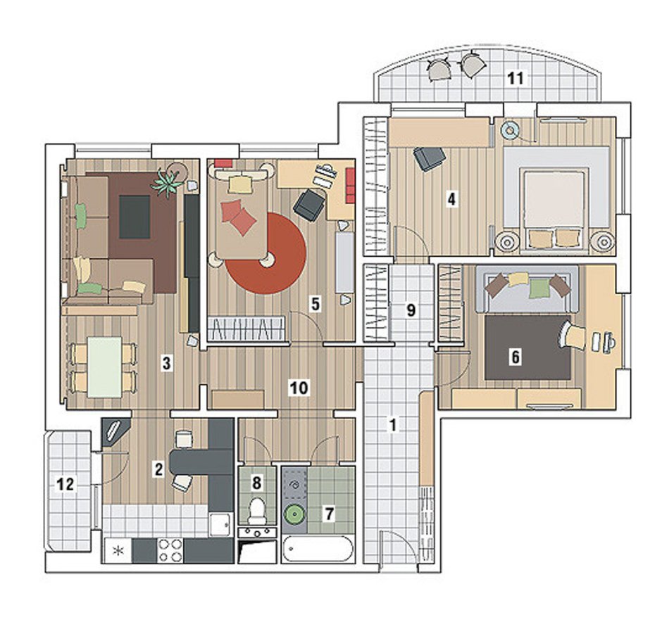 КОПЭ М Парус 4 комнатная квартира планировка