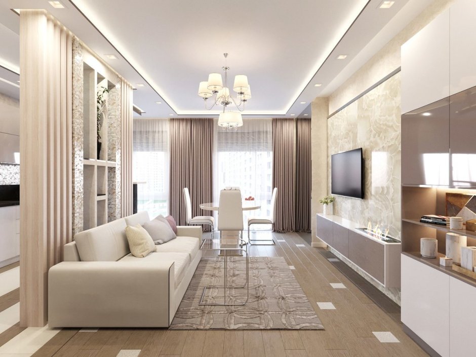 Интерьер гостинной 18кв м