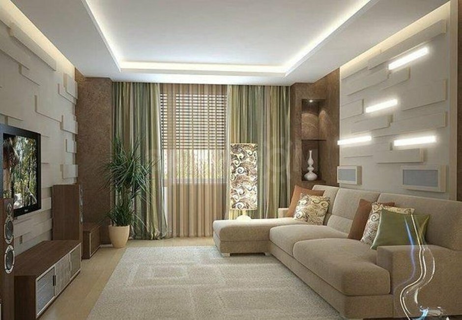 Зонирование гостинной площадью 20 кв м