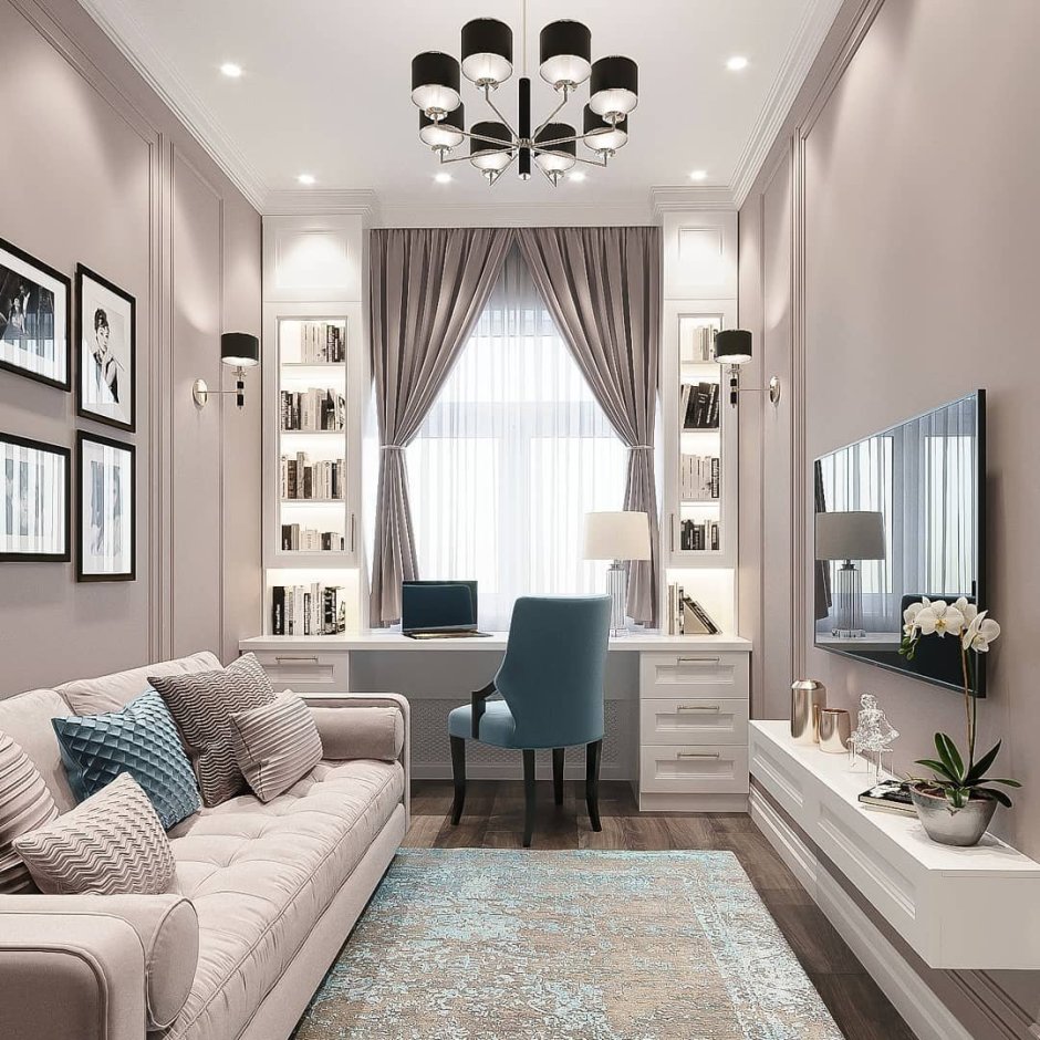 Интерьер гостинной 18кв м