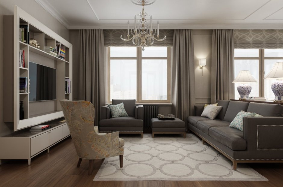 Гостиная в стиле Минимализм 18 кв.м