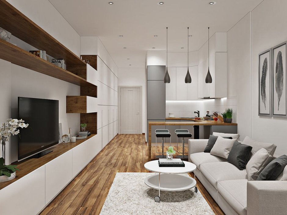 Интерьер гостинной 18кв м