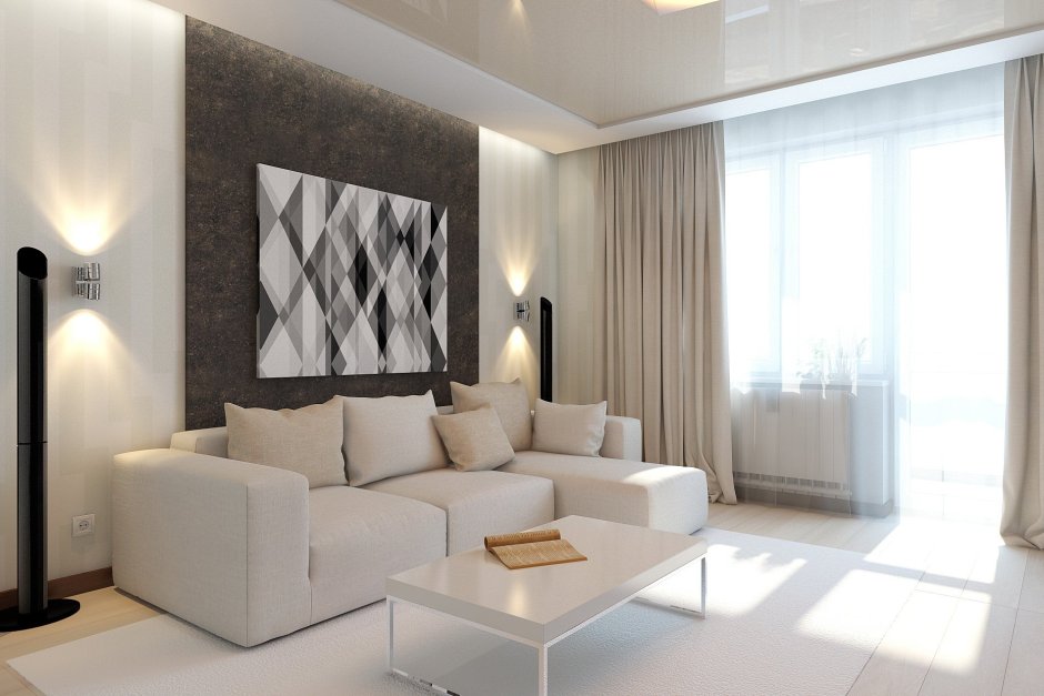 Натяжной потолок в зал 18 кв