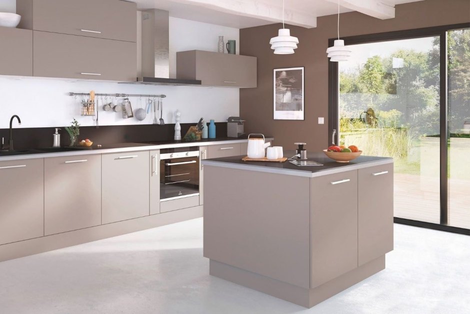 Тауп в интерьере кухни