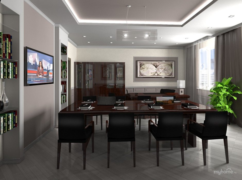 Интерьер кабинета руководителя мужчины в современном стиле