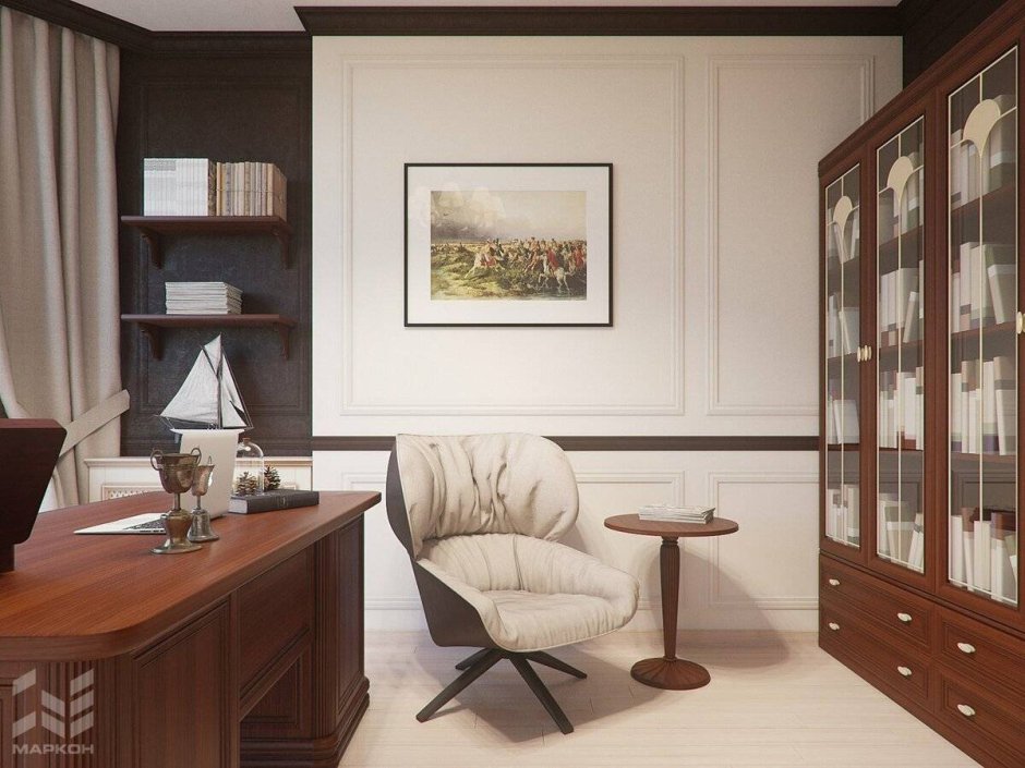 Декоративная штукатурка в кабинете руководителя