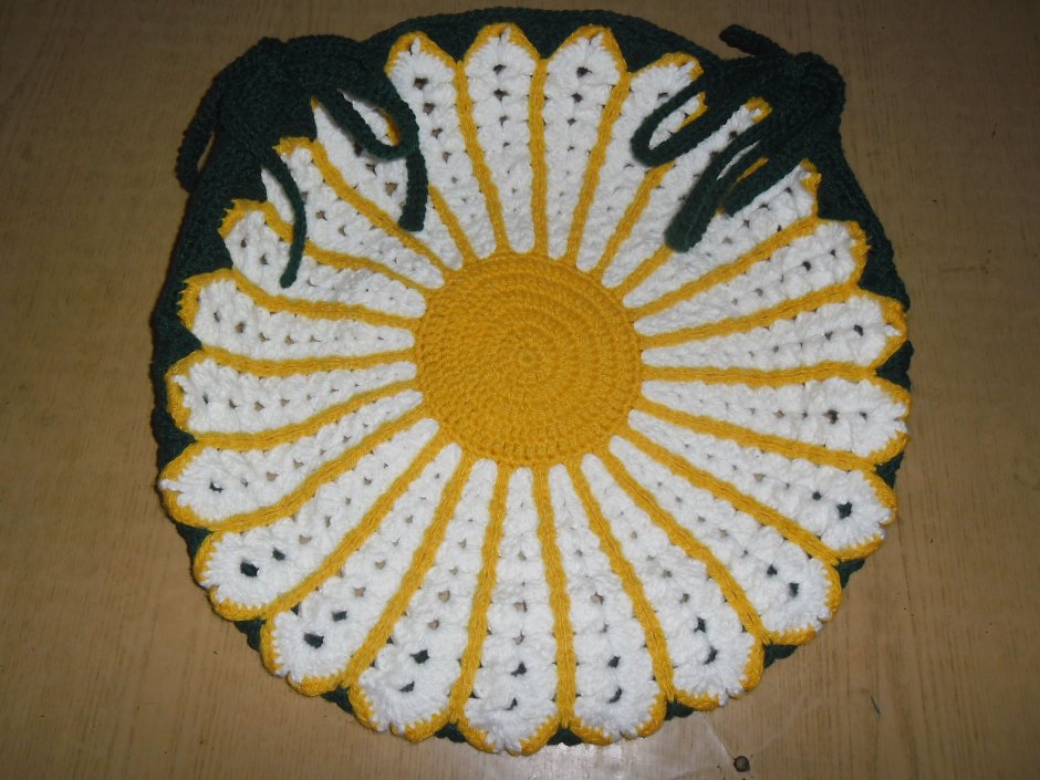 Вязаная сидушка на стул