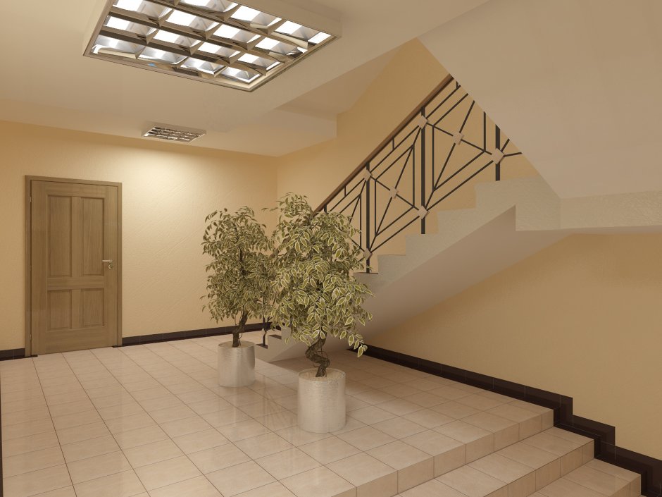 Узел опирания лестничной площадки на стену