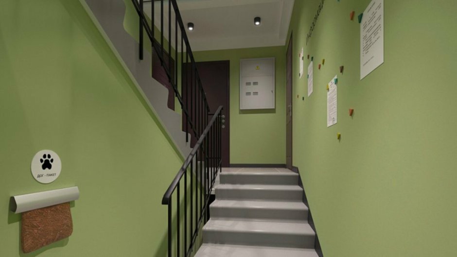 Крепление ограждения сбоку марша