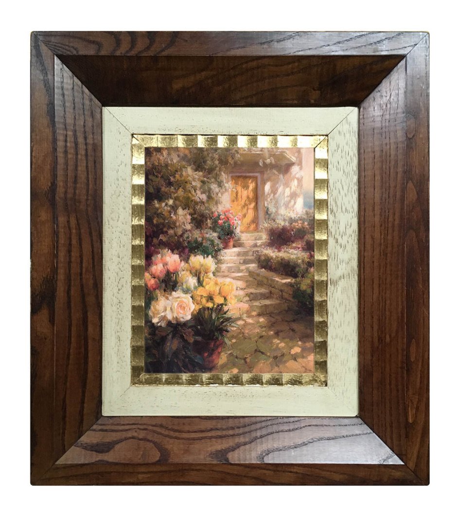 Оформление картин Магнолия в паспарту и раму