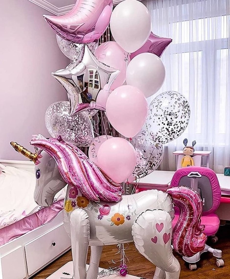 Композиции из воздушных шаров для девочки