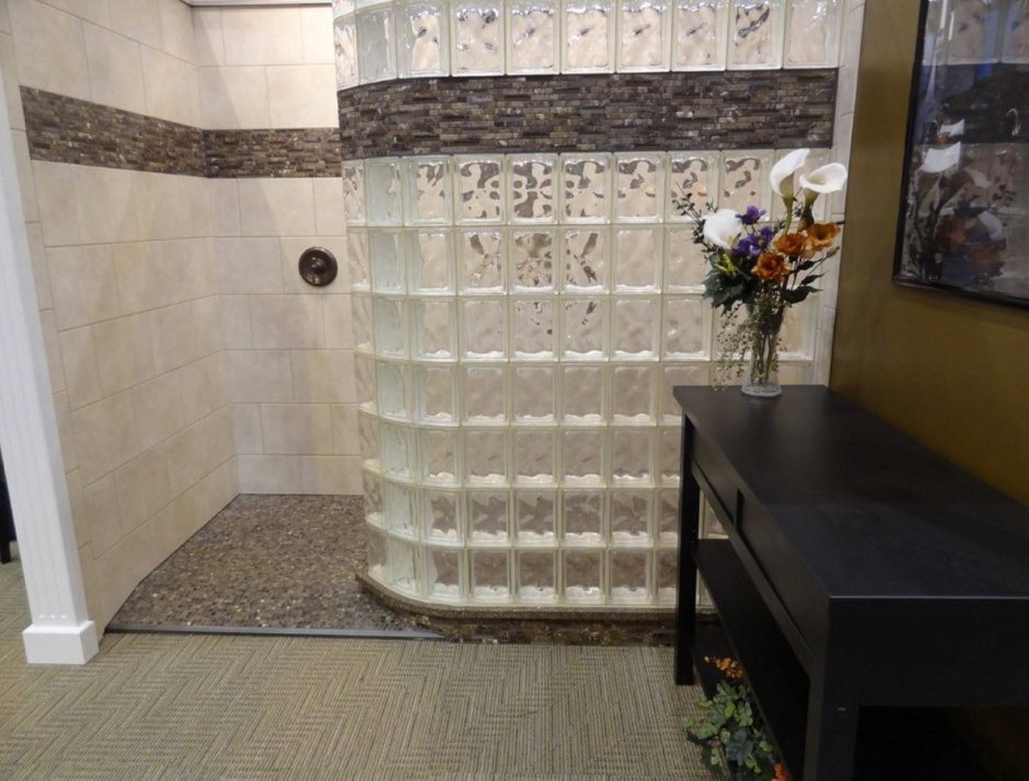 Стеклоблоки в ванной