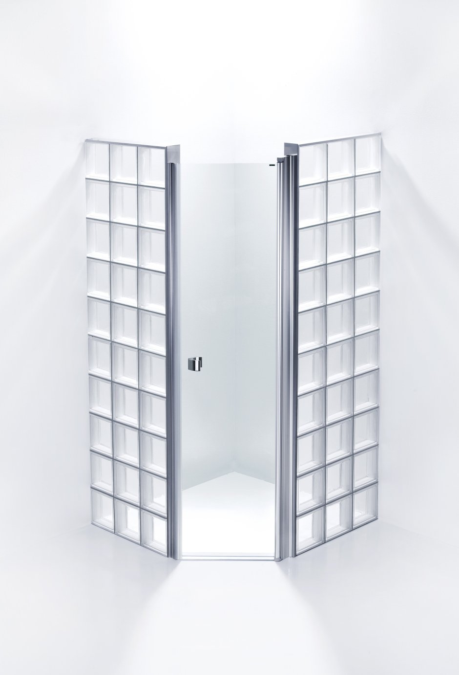 Душевая из стеклянных блоков