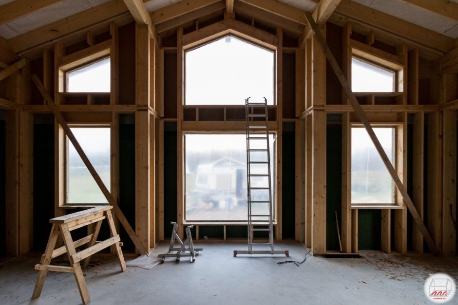 Каркасный дом с панорамными окнами