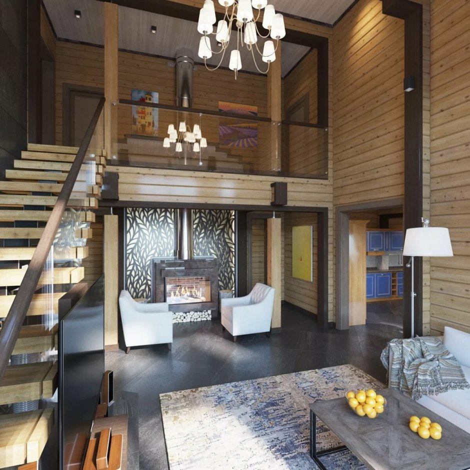 Дом из клееного бруса в стиле лофт