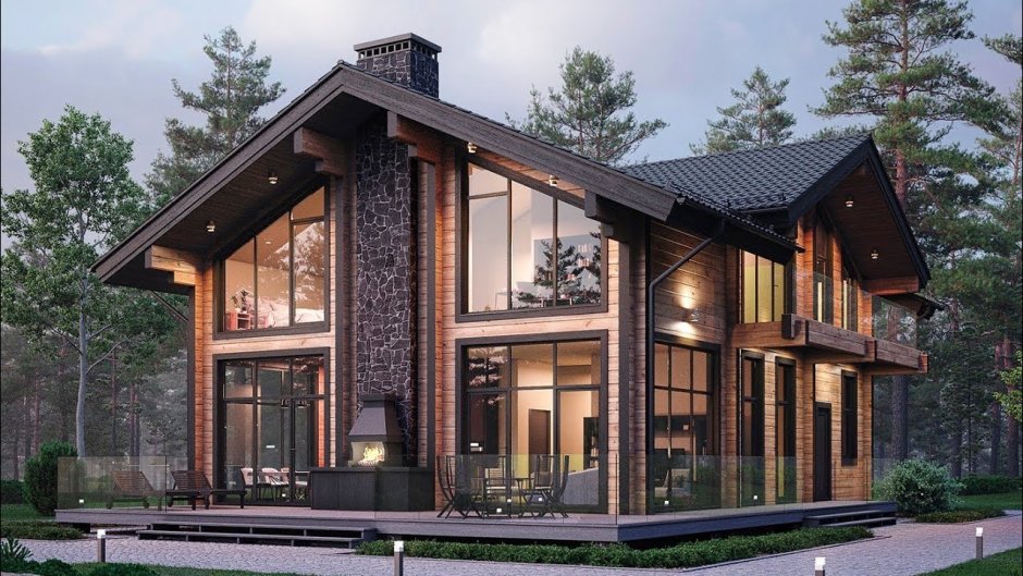 Шале дом из клееного бруса 250 кв