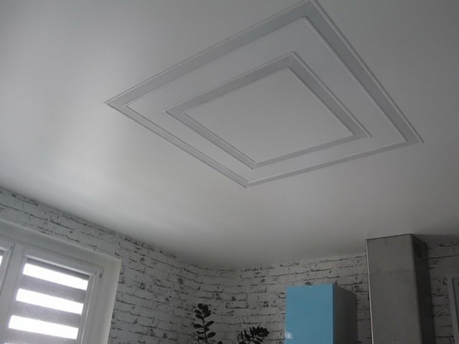 Натяжной потолок квадрат в квадрате