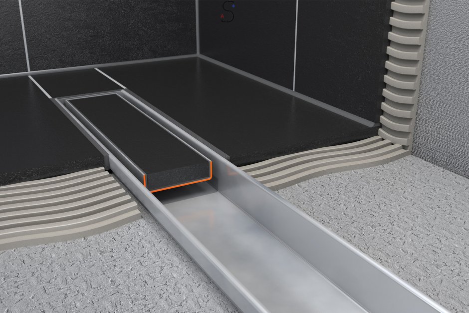 Поддон с трапом для душа под плитку