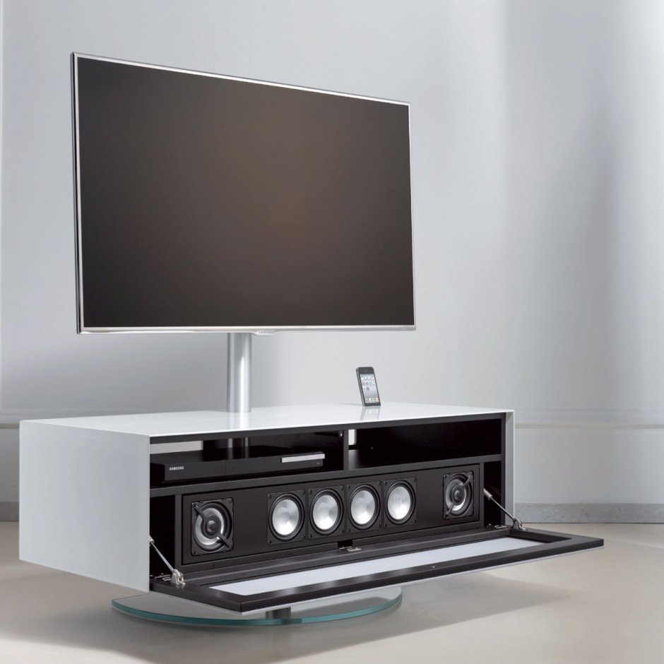 Тумба ТВ Йорк 2д1ящ белый/белый