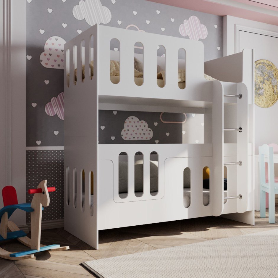 Кровать двухъярусная белая купить Барнаул авито