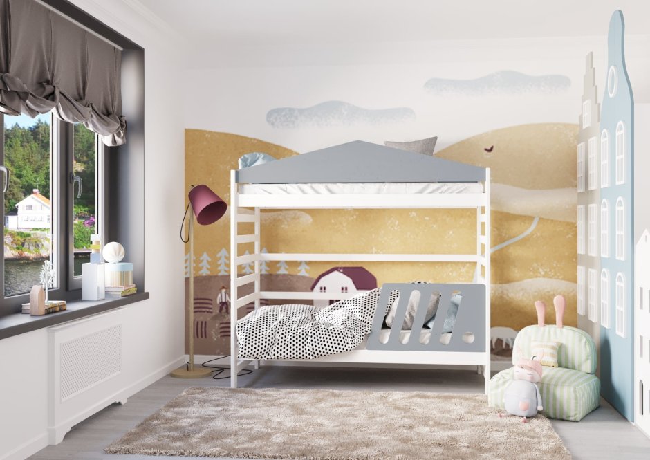 Двухъярусная кровать детская Domus Mia nature Gamma