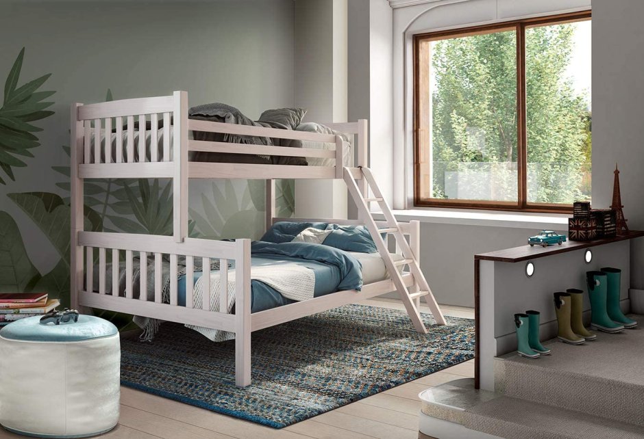 Детская двухъярусная кровать со столом