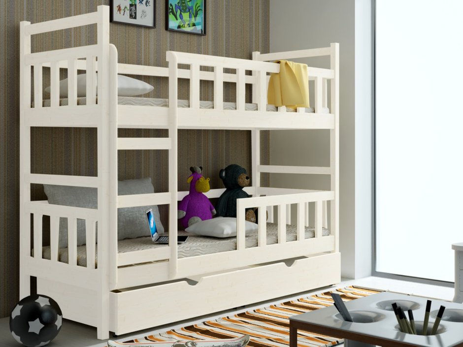 Кровать чердак вельвет