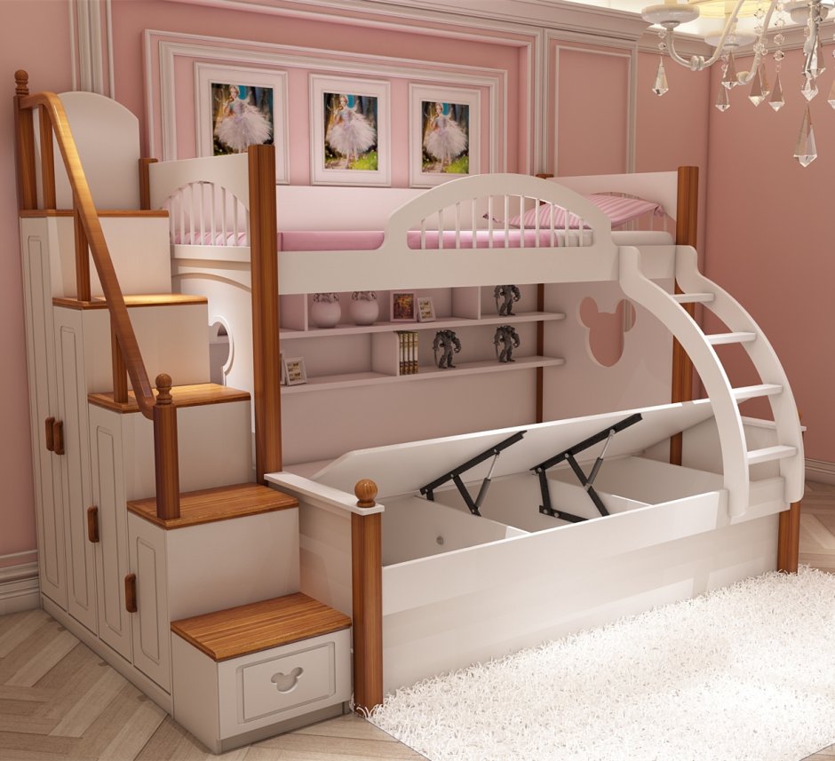 Детская кровать чердак с диваном bambini Divanno 1 Standard