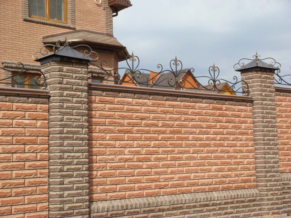 Кирпич рустик МЕТАЛЛПРОФИЛЬ заборы