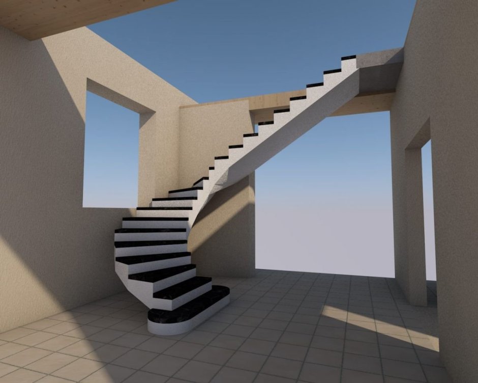 Красивая бетонная лестница