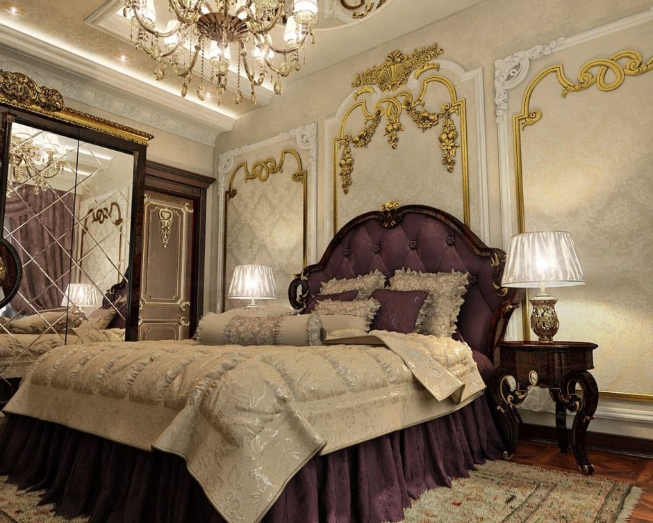 Отделка спальни в классическом стиле