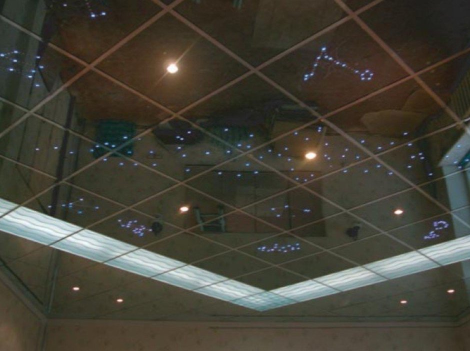 Зеркальные панели для потолка Армстронг